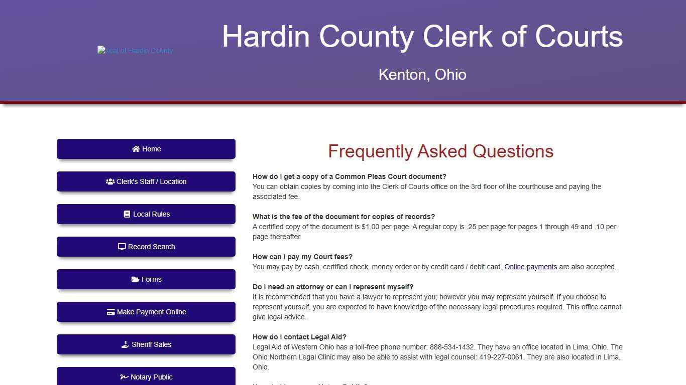 Hardin County Clerk of Courts